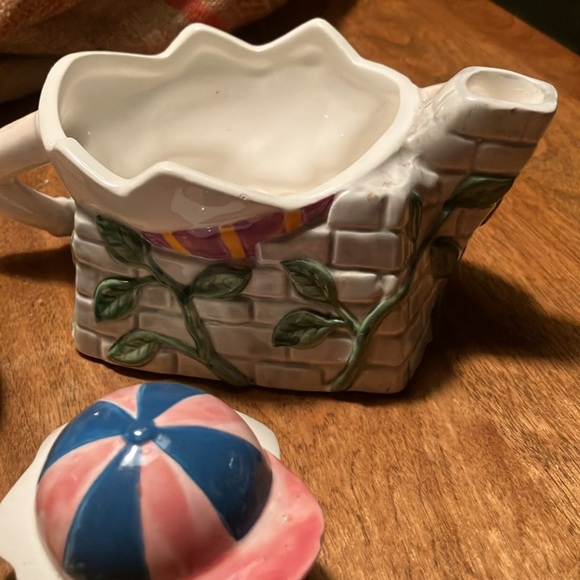 Humpty Dumpty creamer and sugar set vintage ceramic piece - Picture 9 of 11